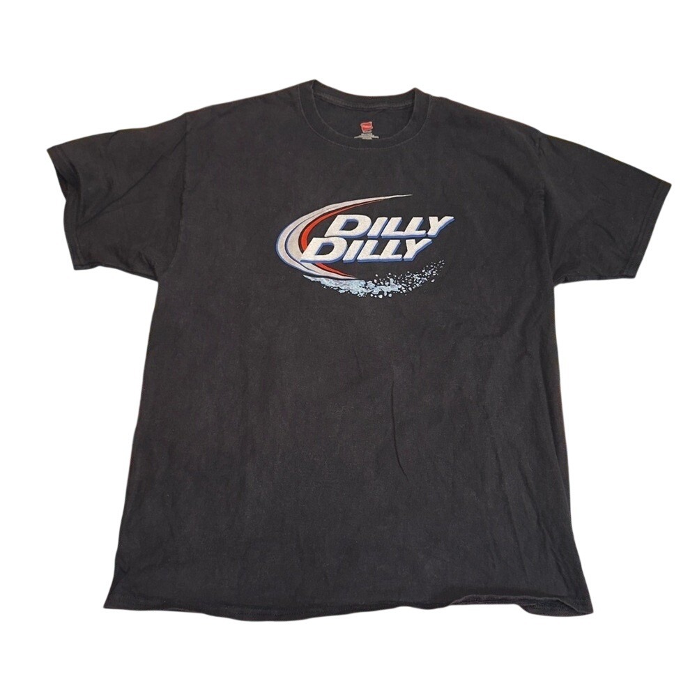 Hanes Dilly Dilly Graphic Tee Mens XL Black Bud Light Beer Vintage Style T-Shirt